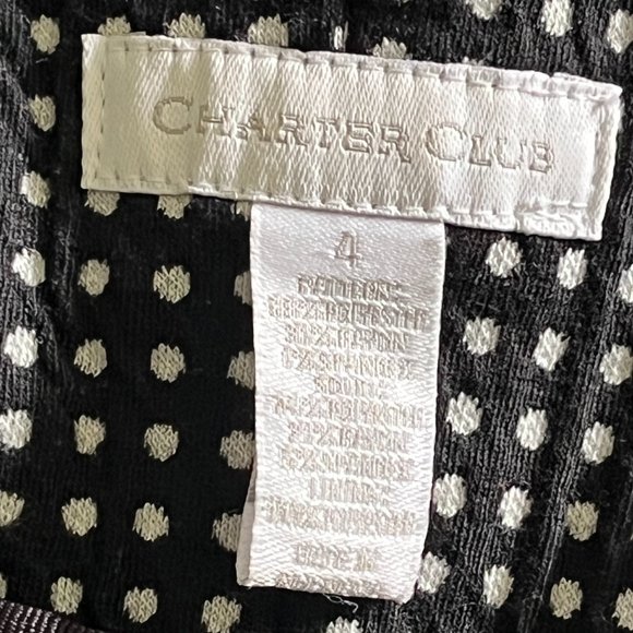 CHARTER CLUB SLEEVELESS A-LINE SHEATH BLACK WHITE WORK EVENT DRESS WOMEN SIZE 4 - Picture 15 of 16